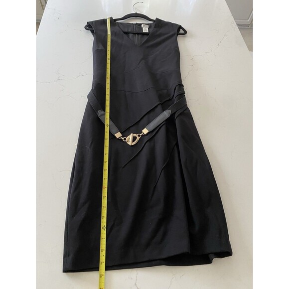Cache Womens Dress Size 12 Large Black Cocktail Belt LBD - Picture 6 of 9